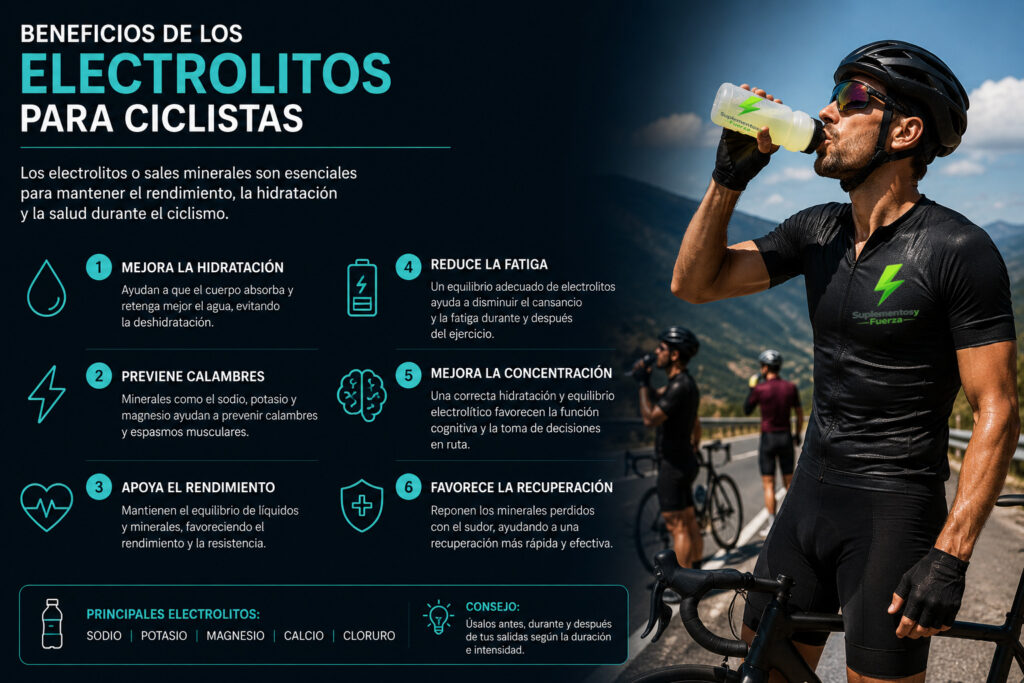 Beneficios de los electrolitos para ciclistas