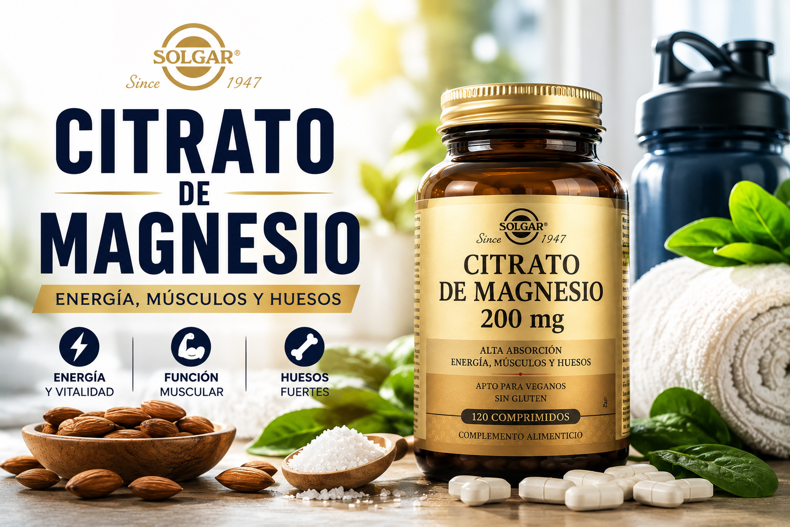Suplemento de citrato de magnesio