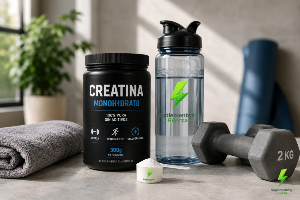 Suplementos de creatina  y fitness en armonía