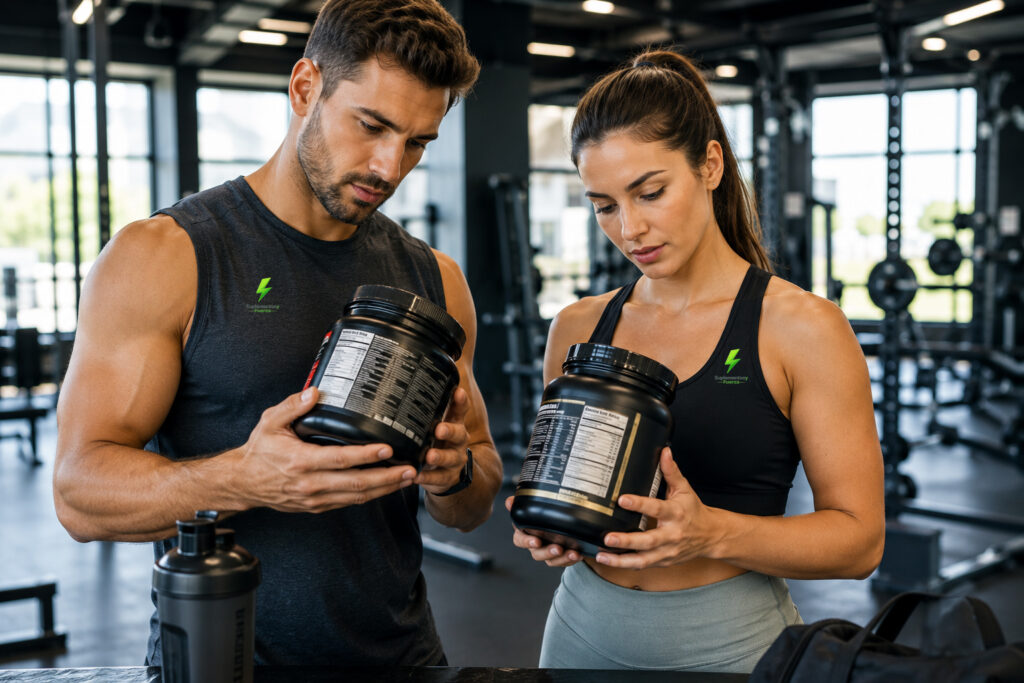 Comparando suplementos en el gimnasio